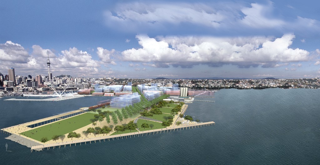 The proposed final development for Wynyard Quarter, looking south. © Sea+City www.seacity.co.nz